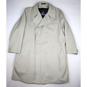 VINTAGE MEN'S BEIGE TRENCH COAT WITH REMOVABLE LINER - HARBOR MASTER - SIZE 46R